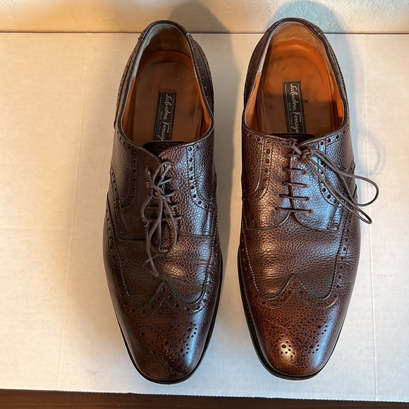 Salvatore Ferragamo pebbled leather Oxford laced shoes for men - Picture 4 of 8